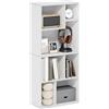Furinno DALY Libreria, libreria a 7 cubi, libreria organizer a cubi con scomparti irregolari, 23.9 x 48.0 x 106.9 cm, per soggiorno, camera da letto, ufficio domestico, bianco