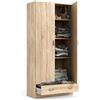 Dmora - Armadio guardaroba a due ante e un cassetto, colore rovere, cm 79 x 35 x h171