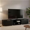 Dmora - Mobile porta TV Fantine, Credenza da soggiorno, Armadio basso per TV, Base parete attrezzata, 173x40 h33 cm, Nero