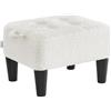 SONGMICS Sgabello Poggiapiedi, Pouf Contenitore in Tessuto Peluche, Imbottitura Spessa, Portata fino a 150 kg, per Soggiorno, Camera da Letto, Ingresso, Bianco Crema e Nero Inchiostro LOM503WD01
