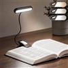 LQWELL® 12 LED Lampada Luce da Lettura per Libro, Luce per Lettura Libri a Letto con Clip Ricaricabile, 3 Temperature di Colore, 10 Luminosità Regolabili, Regolazione Continua, (Nero, 1 Pezzo)