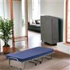 Dmora Talamo Italia Letto Pieghevole Piera, Brandina salvaspazio con Rete a 15 doghe, Custodia Protettiva, 100% Made in Italy, 80x200h40 cm, Materasso Incluso, Blu, 200 cm (Memory)