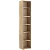 Composad | Libreria Alta della Linea DISEGNO Con 5 Ripiani Regolabili, Libreria Scaffale, Mobile Colonna, (LxAxP) 44x217,50x35,70 cm, Colore Rovere Mielato, Studio, Soggiorno, Ufficio, Made in Italy