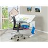 Dmora Scrivania regolabile in altezza con ripiano inclinabile, in metallo bianco, cm 110x68x55-78