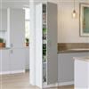 Dmora - Armadio multiuso 1 anta Clearwater, Mobile ausiliario, Guardaroba porta scarpe con ripiani, Scarpiera verticale, 37x37h180 cm, Bianco