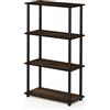 Furinno Turn-N-Tube Libreria a 4 Ripiani, Noce Columbia (Columbia Walnut/Black), Taglia Unica