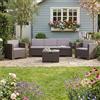 Dmora - Set salotto da esterno Cerere, Salottino outdoor, Set da balcone o giardino, Composizione soggiorno per esterni, Made in Italy, Marrone