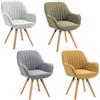 MEUBLE COSY Set di 4 Sedie da Pranzo Girevole a 360° Poltrona da Toelette Imbottite con Schienale e Braccioli per soggiorno cucina ufficio in Tessuto Gambe in Legno, Colorate