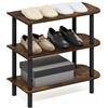 Furinno TURN-N-TUBE Scarpiera, Organizer Scarpe a 3 Ripiani, Scaffale Portascarpe con Organizzatore Autoportante Curvo, per Armadio, Ingresso, Ufficio, Garage, Pino Ambra/Nero