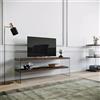 Dmora - Mobile porta TV Sargas, Credenza da soggiorno, Armadio basso per TV, Base parete attrezzata, 120x35h45 cm, Noce Scuro