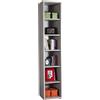 Composad | Libreria Alta della Linea DISEGNO Con 5 Ripiani Regolabili, Libreria Scaffale, Mobile Colonna, (LxAxP) 44x217,50x35,70 cm Grigio Cemento, Studio, Soggiorno, Ufficio, Made in Italy