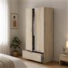 Dmora Guardaroba 2 Ante Westbrook 51x170h cm Marrone Rovere Appendiabiti un Ripiano, Armadio Camera da Letto un Cassetto