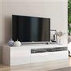 Dmora - Mobile porta TV Roberto, Credenza bassa da soggiorno a 2 ante, Base porta televisione, 100% Made in Italy, cm 150x40h37, Bianco lucido