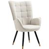 MEUBLE COSY Poltrona Imbottita Sedia da Salotto con Braccioli Poltroncina Relax in Tessuto con Schienale Alto Gambe in Metallo per Camera da Letto Soggiorno