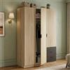 Dmora Guardaroba 3 Ante Allentown, Armadio per Camera da Letto 3 cassetti, Mobile con Barra Appendiabiti e 3 Ripiani, 121x52h180 cm, Rovere e Ossido