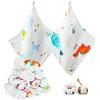 Koo-dib Mussole Quadrotti Cotone Neonato Mussola Asciugamani Neonato Bagnetto Bavaglini 10 Piece Set Da Bagno To The Corredino Maschietto Lista Nascita Bebè Accessori 25x25 cm