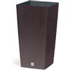 IMJ-Global Vaso Fioriera per piante Fiori DRTS H37,6 Simil Rattan da interno esterno Quadrato Alto Marrone 11,4 Litri 20x20x37,6 cm design Moderno in plastica da balcone