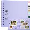Vienrose DIY Scrapbook Album 20,5x20,5 cm Copertina Rigida Carta Kraft Scrap Book Album Fotografico con 20 Fogli (40 Pagine) Bianche per Matrimonio Baby Shower Famiglia Anniversario, Viola Chiaro