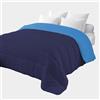 Corredocasa Piumone Matrimoniale 4 Stagioni Double Face in Morbida Microfibra, Imbottitura 350 g/m² Anallergica Piumino Autunnale e Invernale (Blu/Azzurro, 1 Piazza)