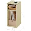 WOLTU Comodino con Prese e Porte USB, per Camera da Letto Stretto, Comodino Salvaspazio con 2 Scomparti Aperti, per Soggiorno, Cameretta, in Legno, 25x30x60cm, NTS06hei