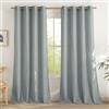PONY DANCE Tende Lino per Interni Semitrasparenti Filtro Luce Tende Soggiorno con Anelli Decorazione Curtains per Camera da Letto 2 Pezzi L 140 x A 245 CM, Grigio Azzurrognolo