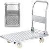 MAGIC SELECT Carrello a piattaforma con ruote. Carriola pieghevole con carico di 400 kg. Carrello con piattaforma manuale, trasporto anticollisione per traslochi, magazzino. Acciaio al titanio.