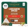 VAHDAM, Masala Chai al Cardamomo (100 Bustine di Tè) | 100% Cardamomo Macinato Fresco con Tè Nero di Prima Qualità | Miscela Originale Indiana | Tè Chai