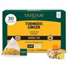 VAHDAM, Tisane alla Curcuma (30 Bustine) Senza Caffeina | 100% Infusi e Tisane Gustosi e Speziati | In Bustine Piramidali per una Infusione Perfetta | Direttamente dall'India