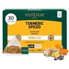 VAHDAM Tisana alla Curcuma (30 bustine piramidali), Senza caffeina | Tisane 100% pure | Infuso di Curcuma, Citronella, Zenzero, Cardamomo, Cannella e Pepe Nerosenza caffeina