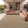 Paco Home Tappeto in iuta per interni-esterni - Naturale e nero, robusto ed elegante, ideale per il terrazza e il soggiorno, Dimensione:120x170 cm, Colore:Beige 4