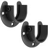 SAYAYO Bastone per Tende da Soffitto Acciaio Inox Supporto Nero, Staffe per Aste da Armadi a Forma di U, Adatto a Bastoni con Diametro da 24-29 mm, 2 Pezzi