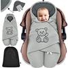 Kidiz Coprigambe per neonato, invernale, autunno, con custodia, universale, compatibile con Maxi-Cosi, Römer, passeggino, passeggino e seggiolino auto, isolante contro vento, umidità e freddo