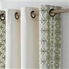 PONY DANCE Tende Lino per Interni con Anelli Tende Moderne con Ricamo Geometrico Decorazione Curtains Semitrasparenti per Salotto 2 Pezzi L 140 x A 220 cm, Avorio+Ricamo Verde Salvia