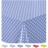 Home Direct Tovaglia in tela cerata in PVC, facile da pulire, protezione per tavolo a pois piccoli, 100 cm x 140 cm, blu e grigio