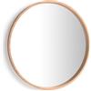 Mobili Fiver, Specchio rotondo Olivia, diametro 82, Rovere Rustico, Specchio per Camera, Corridoio, Ingresso, Soggiorno, Made in Italy