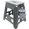 ZOLLNER Sgabello pieghevole - altezza 39 cm - sedia pieghevole - scaletta - per adulti o bambini - cucina, bagno, campeggio, stanza - colore grigio