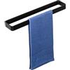 SAYAYO Porta Asciugamano Autoadesivo 40CM Portasciugamani Bagno Nero Porta Salviette da Parete, Porta Asciugamani Bidet Anello Portasciugamani Per Bagno Cucina