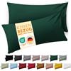 Blumtal Fodera per cuscino 50 x 70, 2 pezzi - Fodere per cuscini certificate OEKO-TEX 100% microfibra extra morbida e lavabile in lavatrice - Fodera per cuscino 50x70 verde scuro