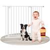 WOLTU Cancelletto per Bambini in Metallo, Cancello per Scale e Porte con Apertura 75-107cm, Cancelletto per Cani Apribile in 2 Direzioni, Chiusura Doppia, Montaggio con/senza Foratura, Bianco
