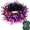 PhilzOps Halloween Luci Viola Arancia, 10M 100 LED Autunno Catena Luminosa a Batteria Interno 8 Modalità Impermeabile Natale Stringa Luci Decorazione per Ringraziamento Camera Festa Esterno Giardino