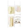 SoBuy Appendiabiti Telescopico, Stand Robusto, Armadio Aperto Regolabile con Ripiani & Barre Appendiabiti, Bianco KLS17-WN