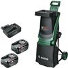 Bosch Biotrituratore a batteria UniversalShredder 2x18V-25 (lame in acciaio temprato, taglia rami fino a 25 mm, motore brushless, incl. 2 batterie 18V da 4.0Ah, sacco raccolta 28 l, caricatore)