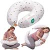 MIMUSELINA Cuscino Allattamento e Gravidanza 100% Cotone | Extra Grande e Morbido 200 x 70 cm | Cuscino Gravidanza, Allattamento e Nido Neonato | Fodera Sfoderabile e Lavabile | Bianco con Fiori