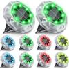 FIFlying 10 Pezzi Luci Solari da Giardino RGB, 8 LED Faretti Sepolta Solari a Led da Esterno IP65 Impermeabile, Luci Solare Decorazione Lampade Solare da Terra per Cortile Prato Vialetto Paesaggio RGB
