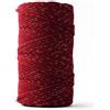 LEDENT Corda per macramè (3mm, 120M, bordeaux con oro glitterato) - Corda doppia ritorta in cotone riciclato al 100% per progetti di artigianato creativo.