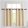 PONY DANCE Tende Cucina per Finestre Piccole Corte 2 Pezzi L 106 x A 90 cm Decorazione Tende Beige Oscuranti Cameretta Bambini Moderne Curtains con Anelli Termiche Isolanti