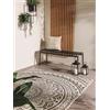 Benuta Nest Tappeto Cleo - fibra sintetica - adatto per esterni - rettangolare e in stile: geometrico, stile etnico, facile da pulire per soggiorno, camera da letto, bianco/nero, 140 x 200 cm