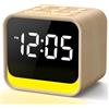 Reacher Radiosveglia Digitale FM, Macchina del Rumore Bianco con 24 Suoni Rilassanti, Display Regolabile, 9 Suonerie, Luce Notturna a 7 Colori, Timer, Snooze, Radio Sveglia da Comodino (Maple)