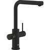 GROHE Blue Pure Minta Rubinetto Filtro Acqua, Bocca L, Doccetta Estraibile, Filtro Carboni Attivi, Acqua Filtrata Naturale, Nero, 30590KF0