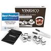 Vinenco Cubetti di Ghiaccio Riutilizzabili, Set Pietre Acciaio & Basalto da Whisky Refrigeranti + Pinza + Bustina | Aperitivo Accessori Bar: Cocktail Whiskey Ice Cube Stone Kit, Idea Regalo Donna Uomo Festa